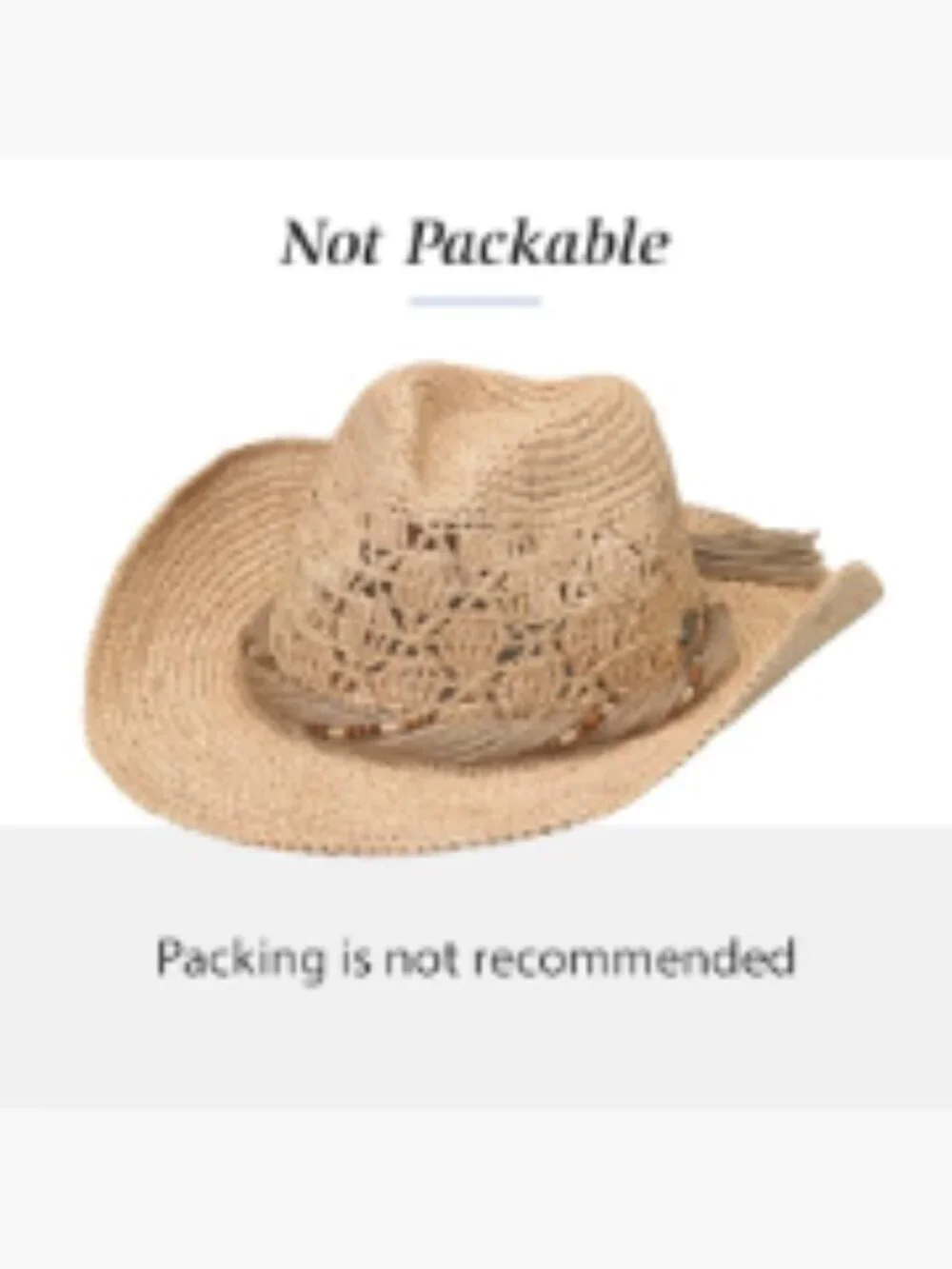 Natural Straw Cowboy Hat Wide Brim Adjustable Shapeable Sun Hat